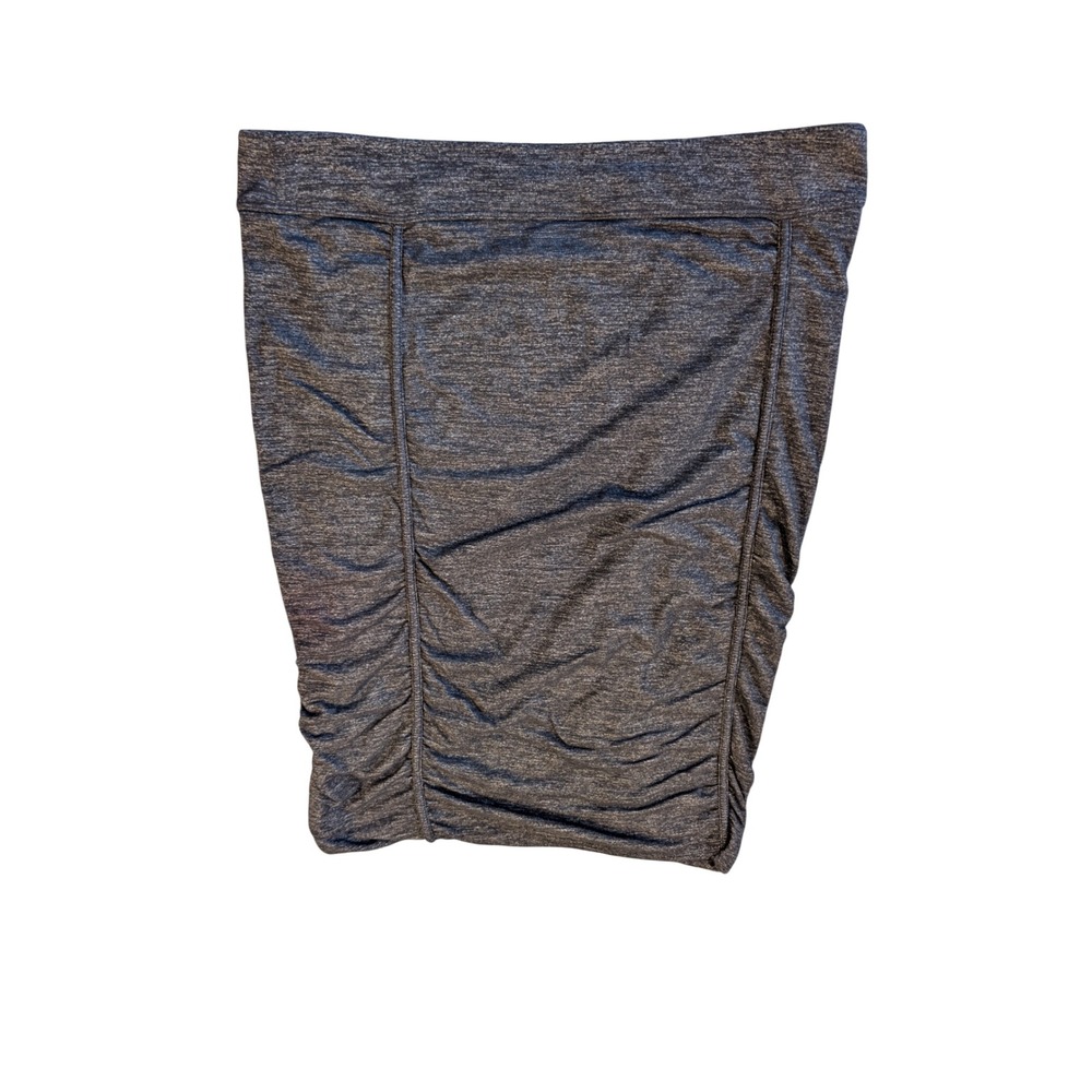 Athleta Womens Ruched Performance Skirt Dark Gray Heather Mini Skirt Size M